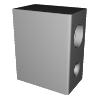 スピーカーボックス (バスレフ型，バッフル径３０ｍｍ，本体 W50×H100×D80mm)