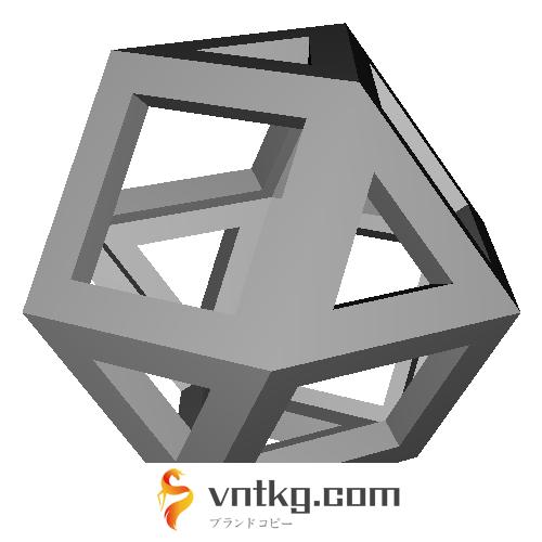 6・8面体 (Cuboctahedron) スケルトンモデル