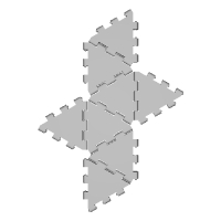 展開図から組み立てるオクタへドロン（8面体）